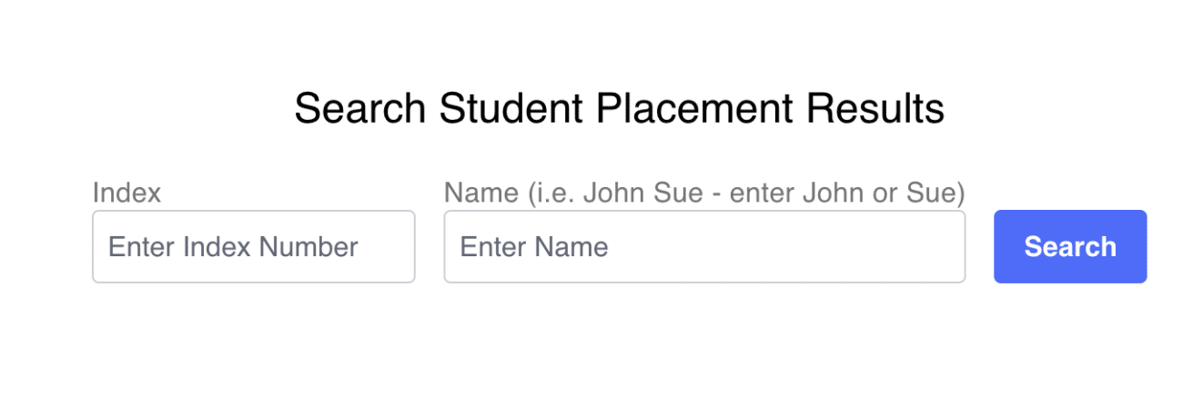 student placement results